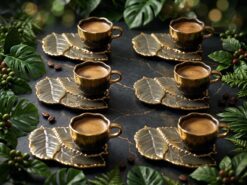 Torino nr 4 Exklusivt Kaffeset - Mörkgrå / Guld (12 Delar)