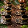 Torino nr 4 Exklusivt Kaffeset - Mörkgrå / Guld (12 Delar) - Image 2