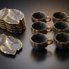 Torino nr 4 Exklusivt Kaffeset - Mörkgrå / Guld (12 Delar) - Image 5