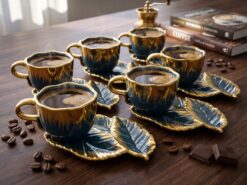 Torino nr 3 Exklusivt Kaffeset - Blå / Guld (12 Delar)