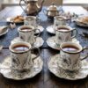 Al Sultan Kaffekoppar & Tefat Nr. 278A (12 Delar) – Lyxigt Porslinsset i Vitt & Silver - Bild 2