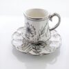 Al Sultan Kaffekoppar & Tefat Nr. 278A (12 Delar) – Lyxigt Porslinsset i Vitt & Silver - Bild 3