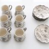 Al Sultan Kaffekoppar & Tefat Nr. 278A (12 Delar) – Lyxigt Porslinsset i Vitt & Silver - Bild 6