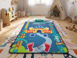 Interaktiv Pedagogisk Bönmatta för Barn i Turkos (114 x 73 cm) – Interaktiv Bönmatta med Ljud och Sensorer