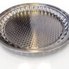 Extra Stor Rund Serveringsbricka i Rostfritt Stål (Ø 60 cm) – Spegelblankt Bufféfat med Präglat Flätmönster - Bild 2