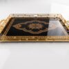 Exklusiv Serveringsbricka i Metall & Glas (42 x 31 cm) – Svart & Guld med Orientalisk Medaljong - Bild 3