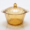 Diamonds Glassskål med Lock i Bärnsten (19 cm) – Elegant Serveringsskål & Godisskål - Bild 2