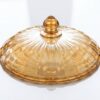 Diamonds Glassskål med Lock i Bärnsten (19 cm) – Elegant Serveringsskål & Godisskål - Bild 4