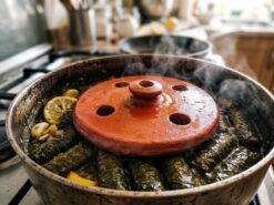 Traditionell Dolmapress i Lera (Ø 20 cm) – Keramisk Tyngd för Kåldolmar & Vinbladsdolmar