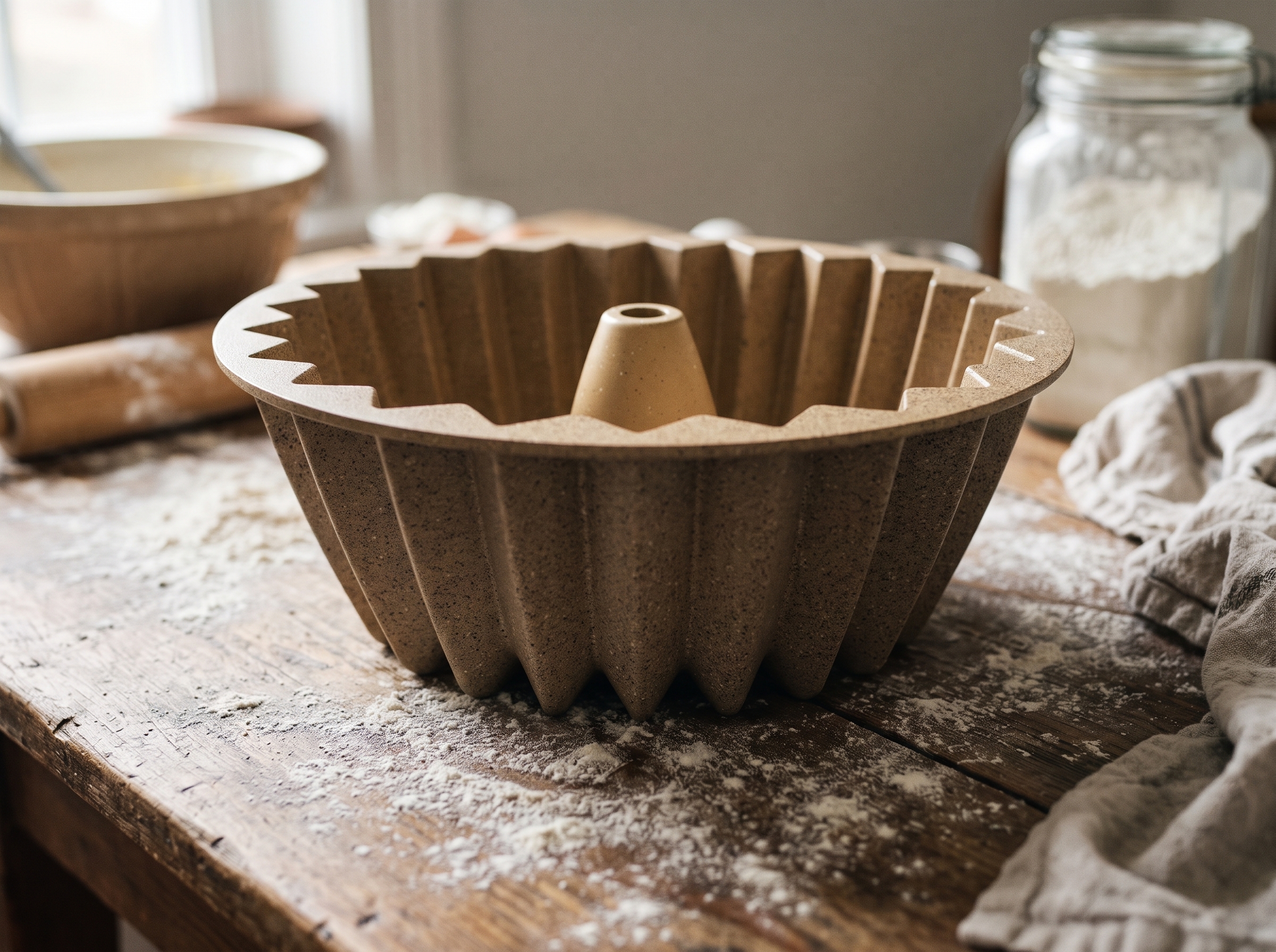Jio Original Sockerkaksform i Granitbeläggning (Ø24 cm) – Exklusiv Bakform i Sandbeige