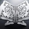 Exklusiv Koranhållare i Silver (35 x 25 cm) – Lyxigt Bokställ i MDF med Spegelsilver-Finish - Bild 2