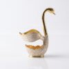 Luxe Ornament Svan-hållare med Dessertskedar (7 Delar) – Vit & Guld - Bild 3