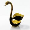 Luxe Ornament Svan-hållare med Dessertskedar (7 Delar) – Svart & Guld - Bild 3