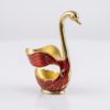 Luxe Ornament Svan-hållare med Dessertskedar (7 Delar) – Röd & Guld - Bild 3
