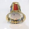 Orientalisk LED-Lykta för Ramadan med Färgat Glas & Musik (25 cm) – Guldpläterad Bordslykta - Bild 4
