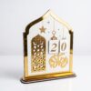 Ramadan Nedräkningskalender i Trä & Spegelguld (22 x 27 cm) – Bordskalender i Moskébåge - Bild 2