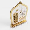 Ramadan Nedräkningskalender i Trä & Spegelguld (22 x 27 cm) – Bordskalender i Moskébåge - Bild 3