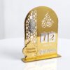 Ramadan Nedräkningskalender i Trä & Spegelguld (21 x 27 cm) – Bordskalender i Spegelguld med Lykta - Bild 3
