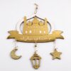 Ramadan Mubarak Hängande Väggdekoration i Trä & Spegelguld med Moské (26 x 31 cm) - Bild 2