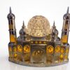 LED-Belyst Moskémodell för Ramadan i Silver med Kristallmönstrad Glob & Musik (22 x 19 cm) – USB & Batteridriven Bordsdekoration - Bild 2