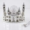 LED-Belyst Moskémodell för Ramadan i Silver med Kristallmönstrad Glob & Musik (22 x 19 cm) – USB & Batteridriven Bordsdekoration - Bild 5