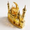LED-Belyst Moskémodell för Ramadan i Guld med Halvmåne & Musik (22 x 19 cm) – USB & Batteridriven Bordsdekoration - Bild 3