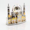 LED-Belyst Moskémodell för Ramadan i Silver med Glob & Musik (22 x 19 cm) – USB & Batteridriven Bordsdekoration - Bild 3