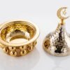 Orientalisk Serveringsskål med Lock & Halvmåne i Guld & Silver (18 cm) – Exklusiv Dadel- & Godisskål - Bild 3
