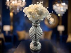 Lyxig Konstbukett med Vita Rosor (48 cm) – Tidlös Konstblomma för Vas