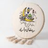 Ramadan Mubarak Rund Väggtavla i Tyg med Tofsar (40 cm) – Handarbetad Vägghängd Ramadan-dekoration - Bild 3
