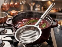 Skumslev / Sil i Rostfritt Stål – Mångsidigt Köksredskap för Fritering och Kokning